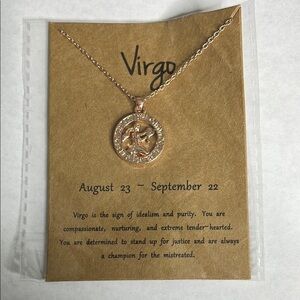 Virgo Zodiac Gold Necklace zinc alloy